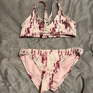 Pink and Maroon Bikini